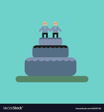 Flat icon on stylish background gay wedding cake vector image