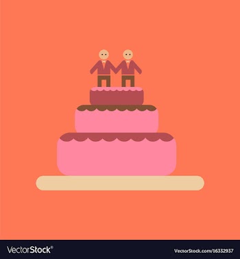 Flat icon on stylish background gay wedding cake vector image