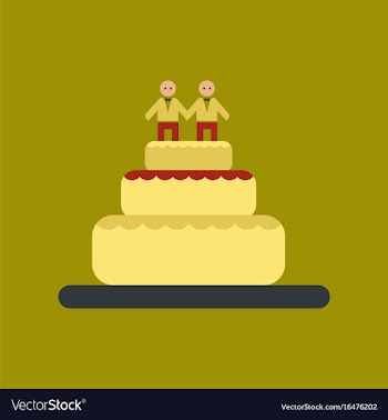 Flat icon on stylish background gay wedding cake vector image