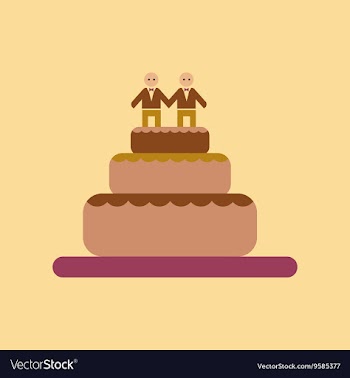 Flat icon on stylish background gay wedding cake vector image