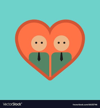 Flat icon on stylish background gays in the heart vector image