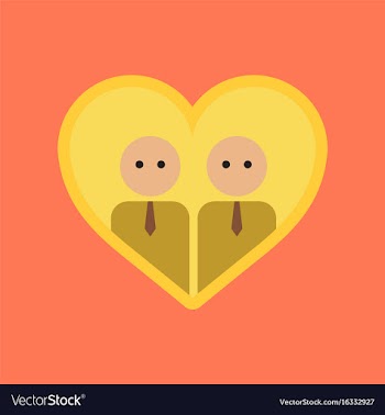 Flat icon on stylish background gays in the heart vector image