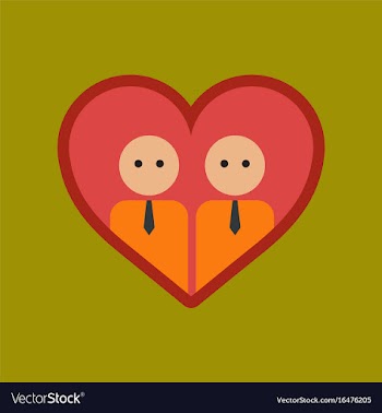 Flat icon on stylish background gays in the heart vector image