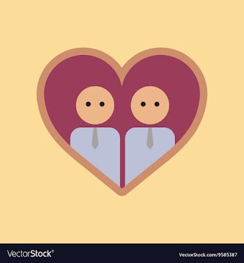 Flat icon on stylish background gays in the heart vector image