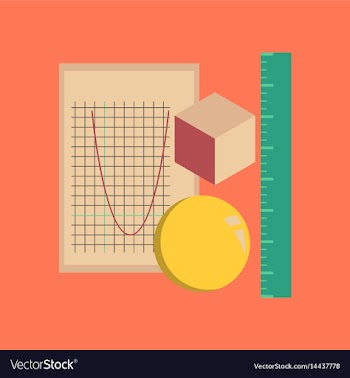 Flat icon on stylish background geometry lesson vector image