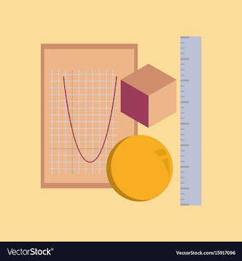 Flat icon on stylish background geometry lesson vector image
