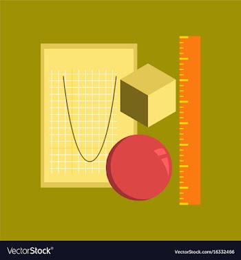 Flat icon on stylish background geometry lesson vector image