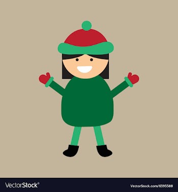 Flat icon on stylish background Girl in winter vector image