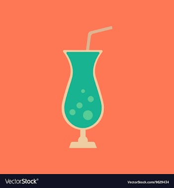 Flat icon on stylish background glass cocktail vector image