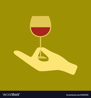 Flat icon on stylish background glass of wine vector image