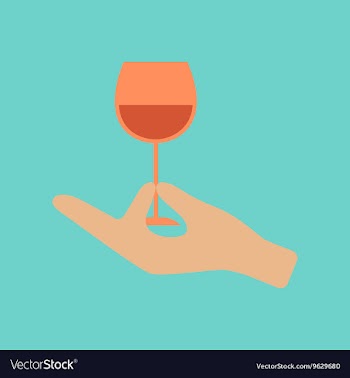 Flat icon on stylish background glass of wine vector image