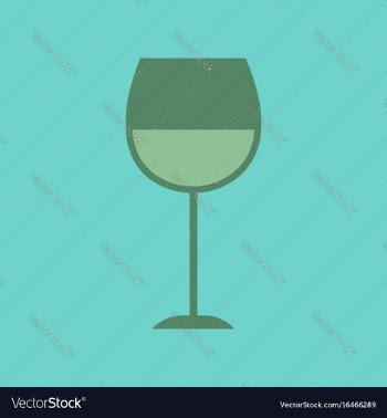 Flat icon on stylish background glass wine vector image