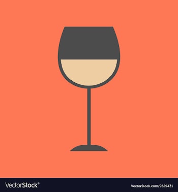 Flat icon on stylish background glass wine vector image