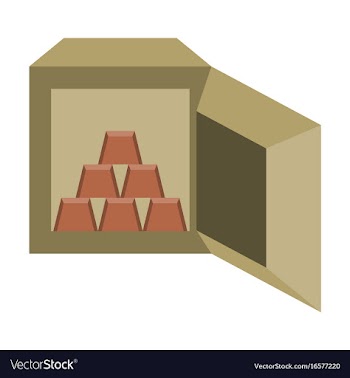 Flat icon on stylish background gold bars in a vector image