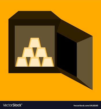 Flat icon on stylish background gold bars in a vector image