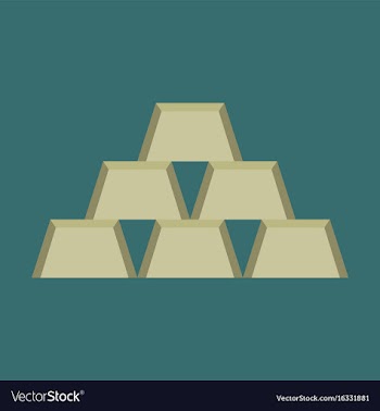 Flat icon on stylish background gold bars vector image
