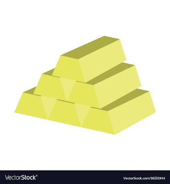 Flat icon on stylish background gold bars vector image