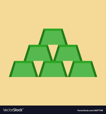 Flat icon on stylish background gold bars vector image