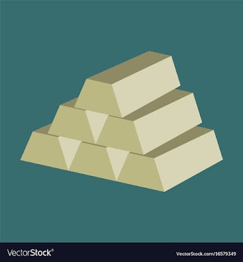 Flat icon on stylish background gold bars vector image