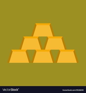 Flat icon on stylish background gold bars vector image