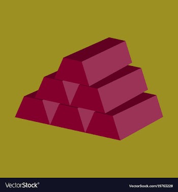 Flat icon on stylish background gold bars vector image