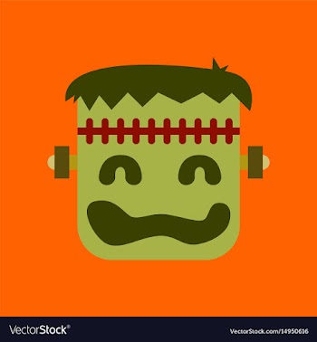 Flat icon on stylish background halloween monster vector image