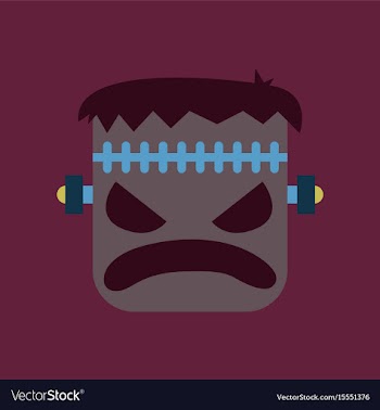 Flat icon on stylish background halloween monster vector image
