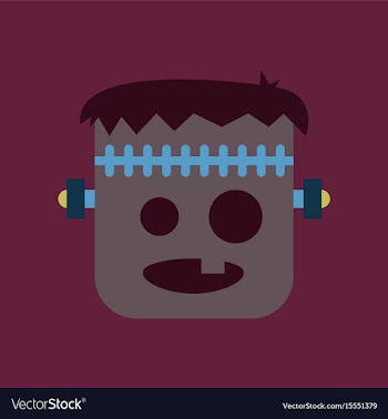 Flat icon on stylish background halloween monster vector image