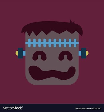 Flat icon on stylish background halloween monster vector image