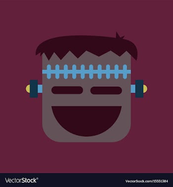 Flat icon on stylish background halloween monster vector image