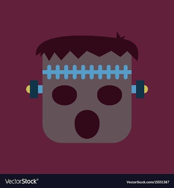 Flat icon on stylish background halloween monster vector image