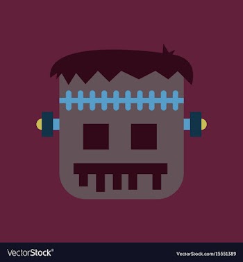 Flat icon on stylish background halloween monster vector image