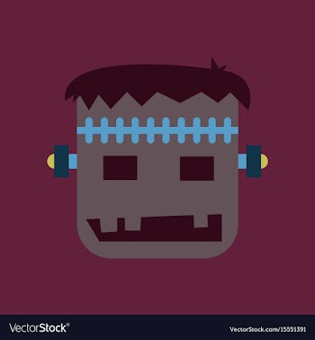 Flat icon on stylish background halloween monster vector image