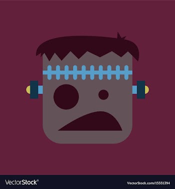 Flat icon on stylish background halloween monster vector image