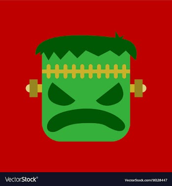 Flat icon on stylish background halloween monster vector image
