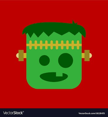 Flat icon on stylish background halloween monster vector image