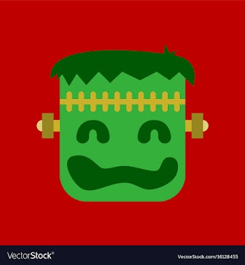 Flat icon on stylish background halloween monster vector image