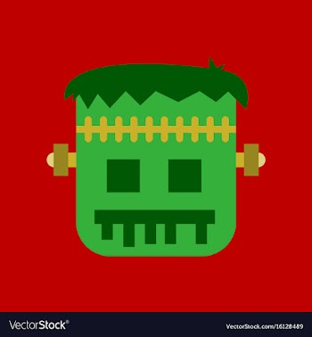 Flat icon on stylish background halloween monster vector image