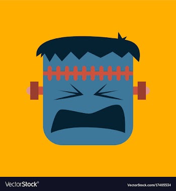 Flat icon on stylish background halloween monster vector image