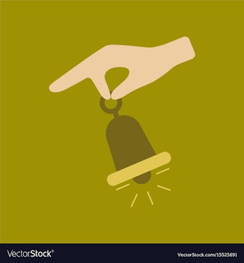 Flat icon on stylish background hand bell vector image