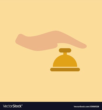Flat icon on stylish background hand bell vector image