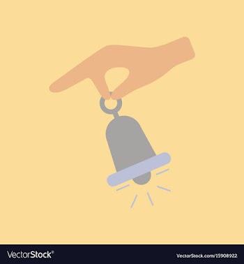 Flat icon on stylish background hand bell vector image