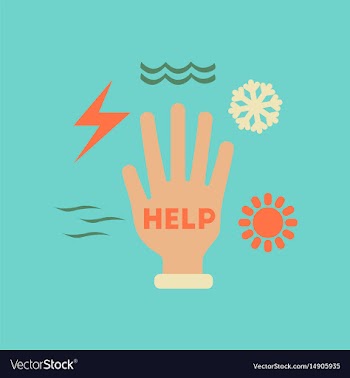 Flat icon on stylish background hand disasters vector image
