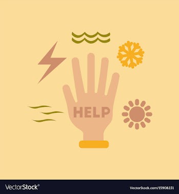 Flat icon on stylish background hand disasters vector image