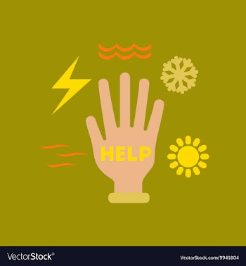 Flat icon on stylish background hand disasters vector image