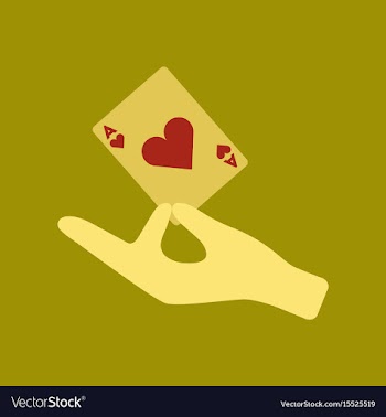 Flat icon on stylish background hand playing cards vector image