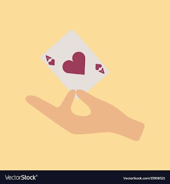 Flat icon on stylish background hand playing cards vector image