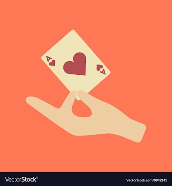 Flat icon on stylish background hand playing cards vector image