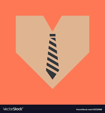 Flat icon on stylish background heart tie vector image