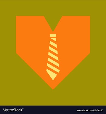 Flat icon on stylish background heart tie vector image